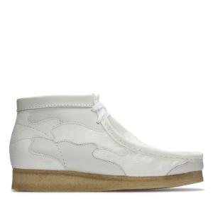 Botas Casuales Clarks Wallabee Patch Hombre Blancas | CLK014PEB