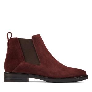 Botas Chelsea Clarks Memi Top Mujer Burdeos | CLK357FUY