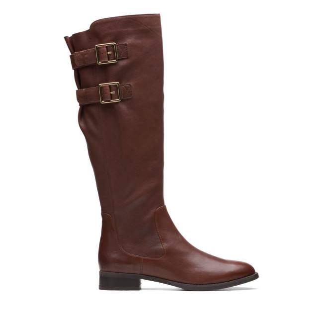 Botas Altas Clarks Hamble Up Mujer Marrones | CLK189BSR