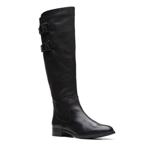 Botas Altas Clarks Hamble Up Mujer Negras | CLK389GDX