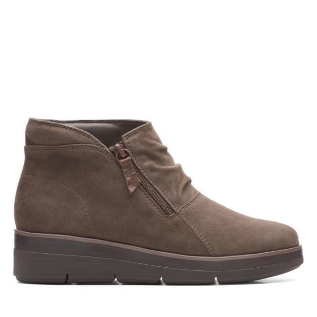 Botines Clarks Shaylin Up Mujer Gris Marrones | CLK632ZMD